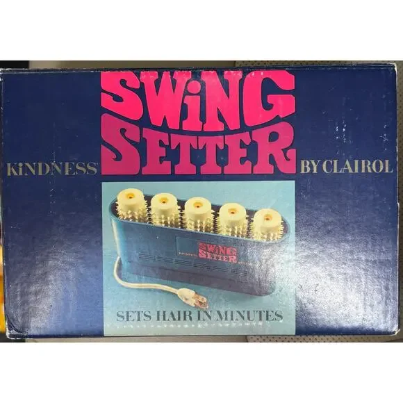 Vtg Clairol Kindness SWING SETTER Hot Rollers Jumbo Hair Curlers Travel Tested - Picture 2 of 3